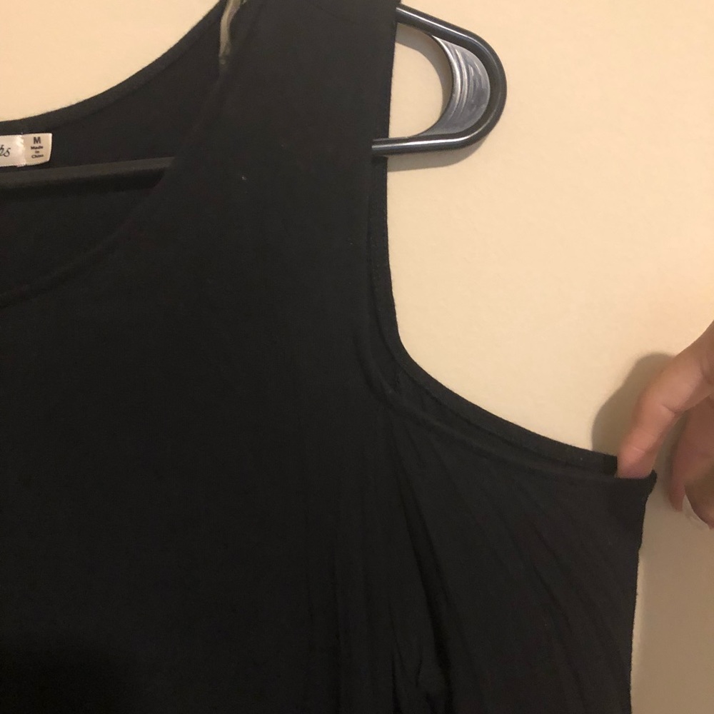 Cold shoulder black blouse